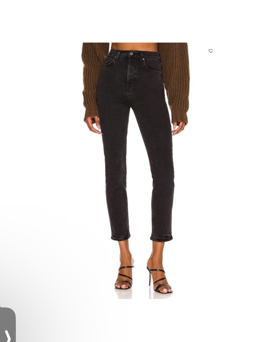 GRLFRND Piper Super High-Rise Stretch Slim Crop Black Jeans